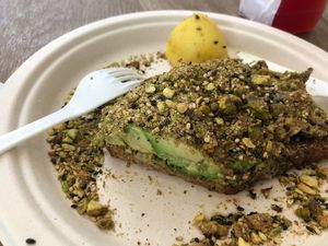 Avocado toast (delicious!)  at Tucker and Bevvy in Honolulu