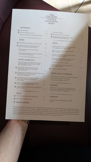 Vegan Options at The Palazzo in Burnley