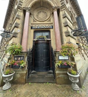The Palazzo - an Italian restaurant in Burnley. The entrance. at The Palazzo in Burnley