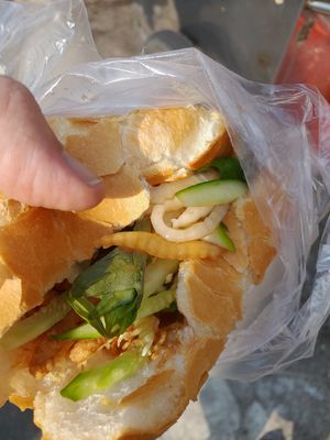 My vegan banh mi at Banh Mi Chay Thu Thua in Ho Chi Minh City