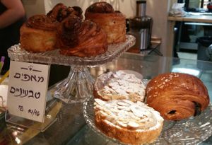 Vegan pastries at Bookworm - Mazeh in Tel Aviv