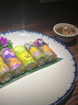 flowery spring rolls  at Du Yên Vegetarian in Ho Chi Minh City