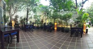 Courtyard seating at Sandan in Sihanoukville
