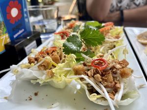 Tofu lettuce wraps   at Sandan in Sihanoukville