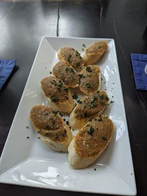 (Not Very) Spicy Smoked Eggplant Dip on Crusty Bread at Sandan in Sihanoukville
