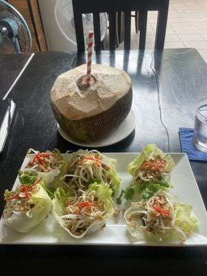 Tofu lettuce wraps   at Sandan in Sihanoukville