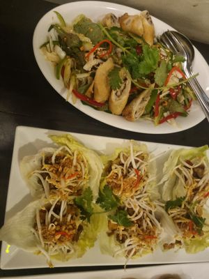 The spicy glass noodle salad was the best! at Sandan in Sihanoukville