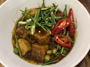 Black pepper tofu   at Jaan Bai Restaurant - CCT in Battambang