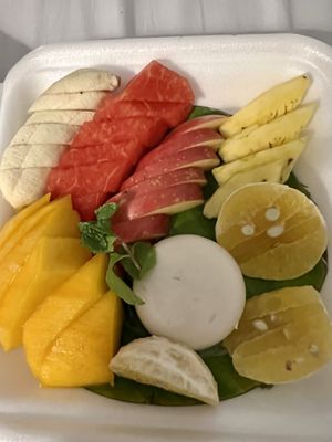 Panna cotta and fruit   at Jaan Bai Restaurant - CCT in Battambang