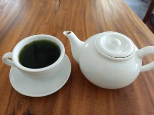 Green Thai tea at Jaan Bai Restaurant - CCT in Battambang