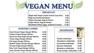 Vegan Menu at Deerpath Bagels & Burgers in Hamilton Township