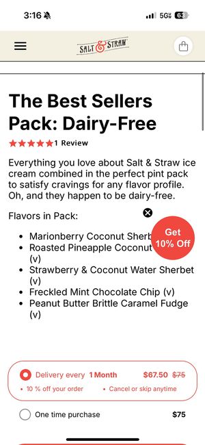 Full time dairy free options  at Salt & Straw - Wynwood in Miami
