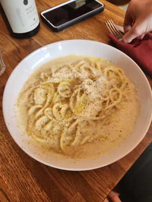 creamy pasta at Sora Diana in Edinburgh