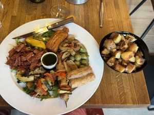 Mixed grill with roasted potatoess  at Sora Diana in Edinburgh