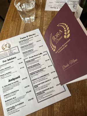 Menu   at Sora Diana in Edinburgh