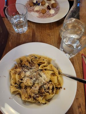 Truffle pasta and risotto at Sora Diana in Edinburgh
