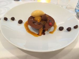 Vegan Sacher torte  at TIAN Bistro Kunsthaus in Vienna