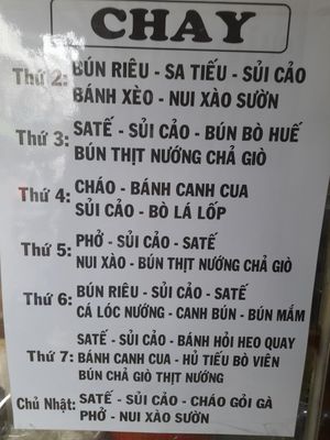 Daily special at Thiên Hương Viên in Ho Chi Minh City