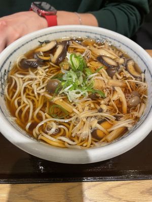 Mushroom soba  at Soba Yukiya in Asahikawa