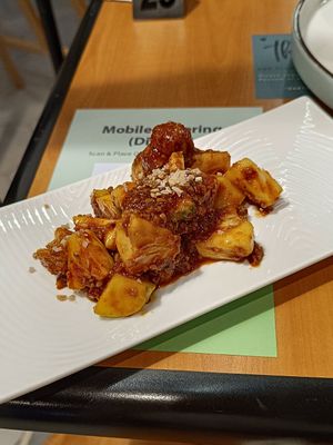 Fruity Youtiao Rojak. $3.80

The portion is smaller than most out there so I think it's just nice as a snack or a side dish with a meal. at Mother Earth Classic Express - 大地之素 in Central Singapore