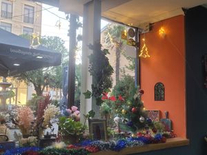 Warm, cute ambience, with a nice garden seating area at Fleur  in Kutaisi