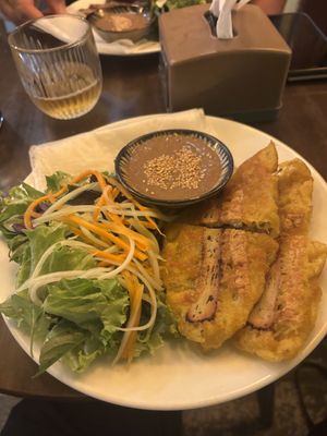 Pancake - was expecting a fresh white rice pancake (bang cuon).  at Ba Dam Vegetarian Restaurant in Hoi An