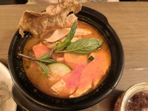 Spicy noodle soup at Ba Dam Vegetarian Restaurant in Hoi An