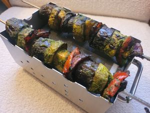 Vegetables Mtsvadi (fire-roasted vegetable skewers). Absolutely divine! at Doli - Kutaisi in Kutaisi