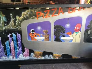 nice art too :-) at All Star Pizza Bar in Cambridge