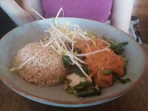 Green Sister Stir-fry with Satay Sauce at Sister of Soul in St Kilda