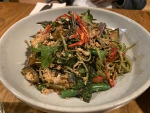 Eggplant and cha soba bowl    at Sister of Soul in St Kilda