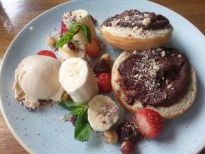 Crumpet with vegan nutella at Sister of Soul in St Kilda