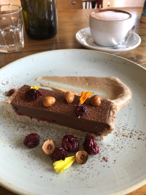 Chocolate tart with coffee cream at Sister of Soul in St Kilda