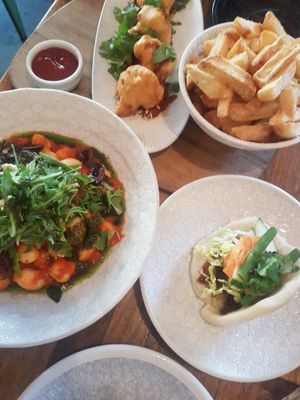 Gnocchi, bao, cauliflower fritters. at Sister of Soul in St Kilda