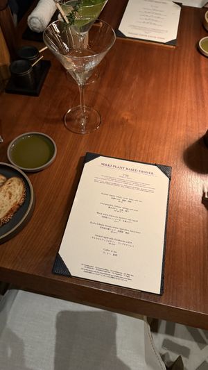 Winter course menu  at Sekki in Kyoto
