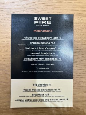 Winter menu 2 (seasonal menu)  at Sweet Fire Brooklyn in Brooklyn