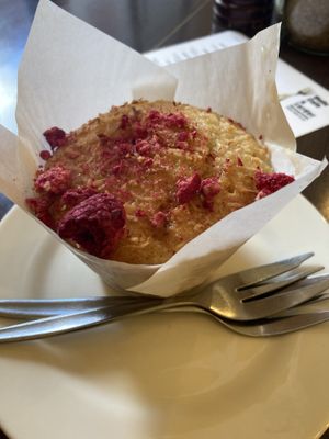 Raspberry coconut muffin  at Vudu Cafe and Larder in Queenstown