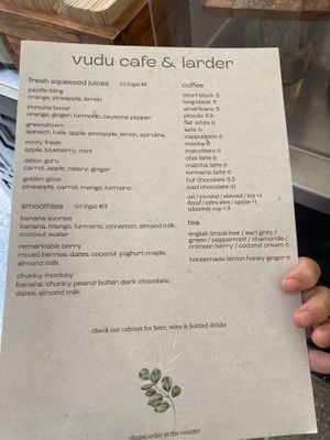 New Menu (Drinks)  at Vudu Cafe and Larder in Queenstown