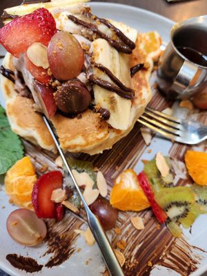 Vegan pancakes at Vudu Cafe and Larder in Queenstown