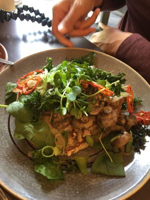 Vegan creme mushrooms  at Vudu Cafe and Larder in Queenstown