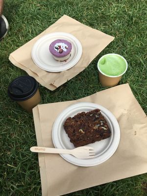 Raw cake and vegan morning loaf at Vudu Cafe and Larder in Queenstown