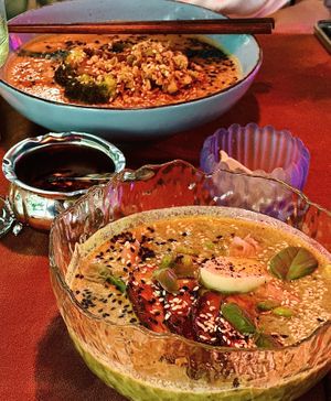 “Our ramen” and “Pesto ramen”.  at Lokaal Tilk in Tallinn