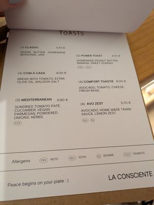 Savory menu at La Consciente - Gràcia in Barcelona