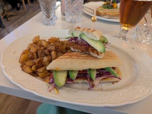 Vegan panini at Crepas Culichi in Oak Park