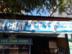 Outside sign #Veganuary at Tue Tâm Chay in Ho Chi Minh City