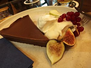 The dessert, huge and mega delicious! at Von Zehn bis Vier at Academy Bar in Salzburg