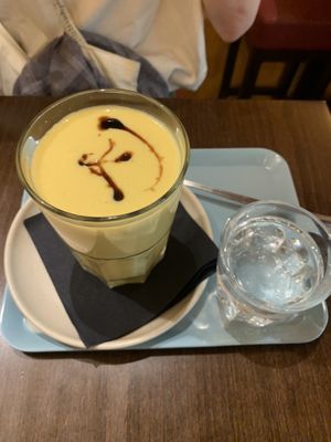 Homemade mango lassi  at Von Zehn bis Vier at Academy Bar in Salzburg
