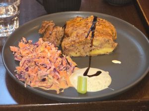 Farmers strudel with coleslaw at Von Zehn bis Vier at Academy Bar in Salzburg