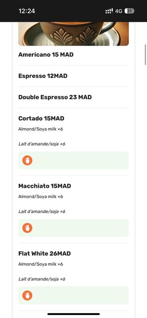 Menu  at Floraino in Tamri