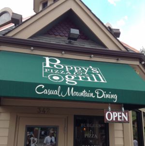 outside Poppy's Pizza and Grill at Poppy's Pizza and Grill in Estes Park